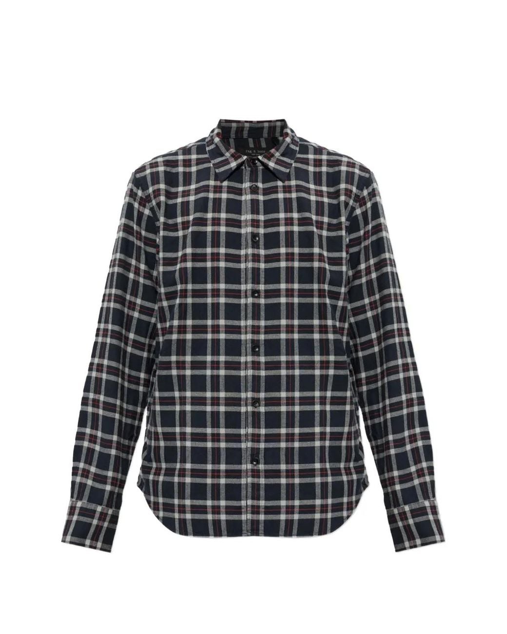 Rag & Bone Geruit Katoenen Overhemd in het Gray voor heren