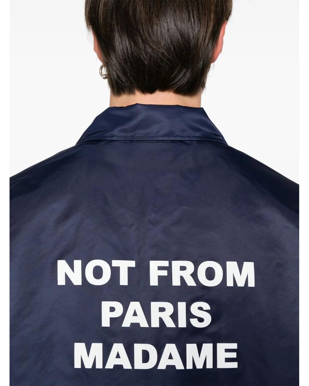 Drole de Monsieur Blue La Veste Slogan Jacket for men
