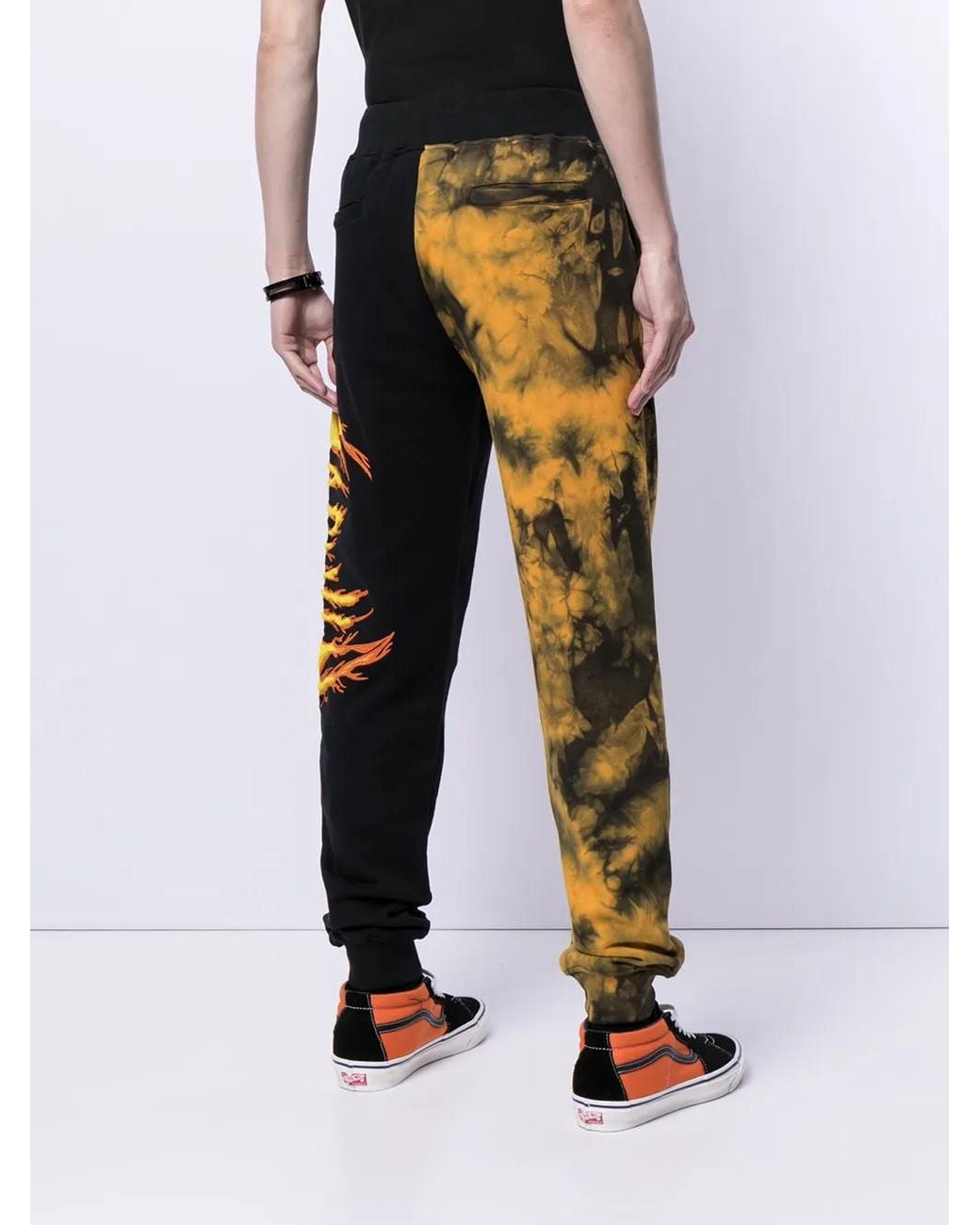 Haculla Black Tie-Dye Print Track Pants for men
