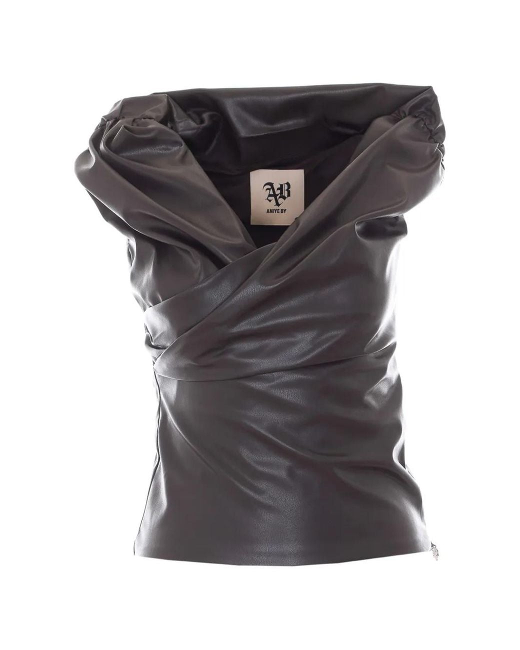 Aniye By Black Caly Faux-Leather Top