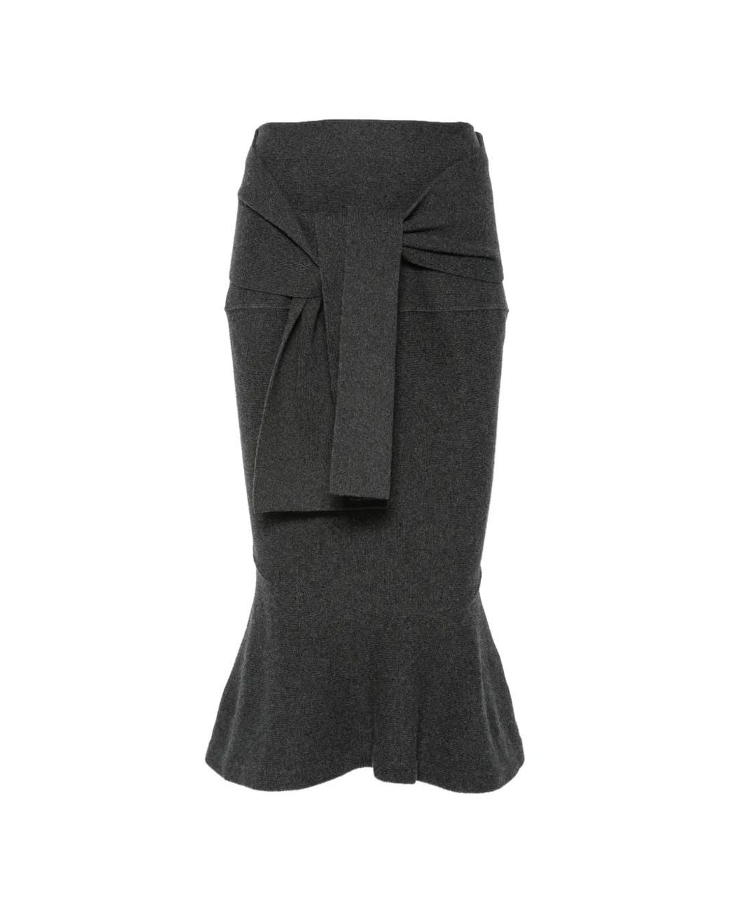Jacquemus Black The Fiocco Tie-Fastening Flounce-Hem Skirt