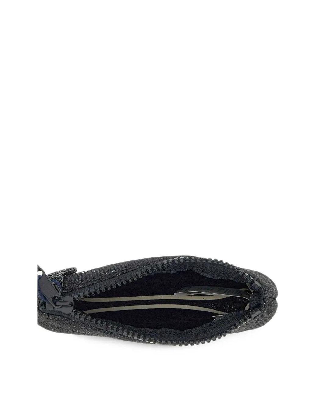 Mc2 Saint Barth Black Mini Aline Lurex Pouch With Logo Embroidery