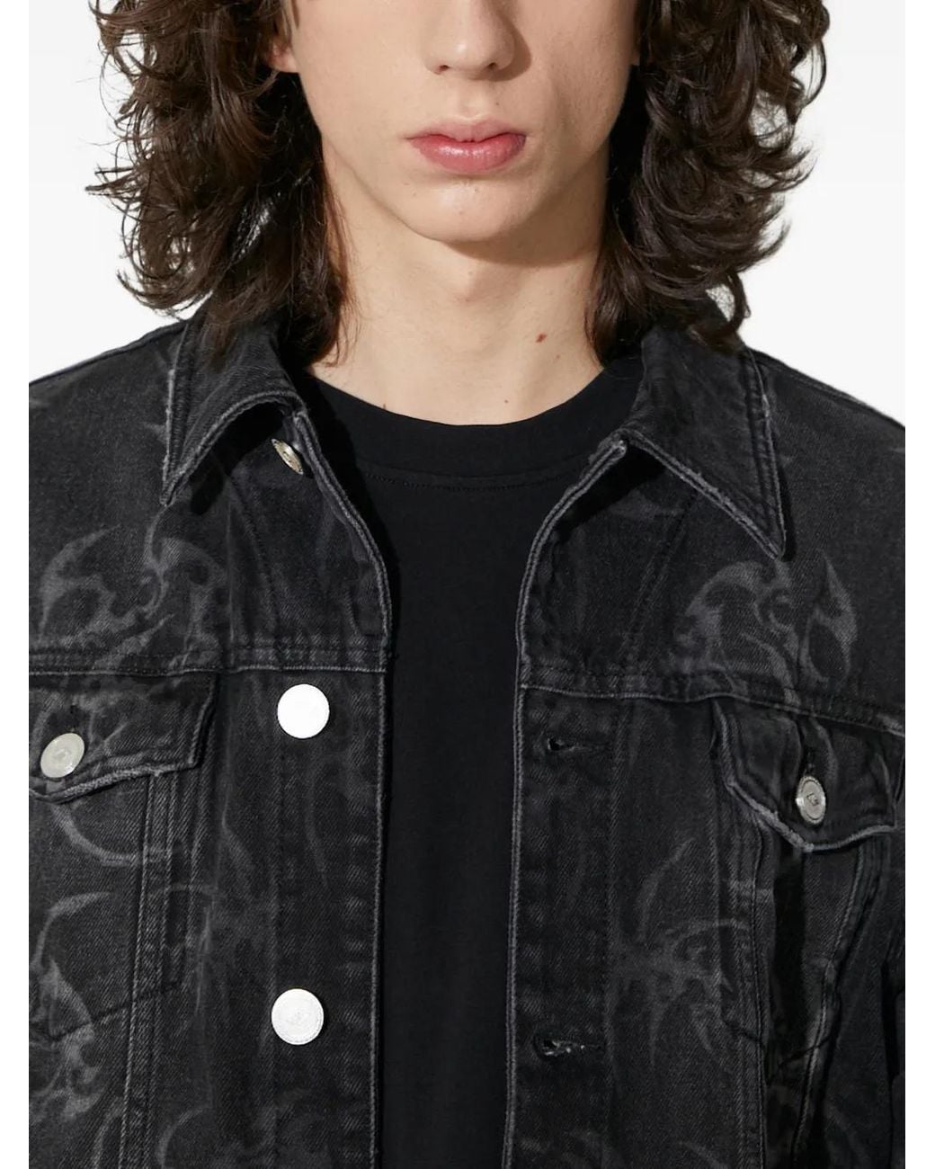 Han Kjobenhavn Black Patterned Shirt Jacket for men