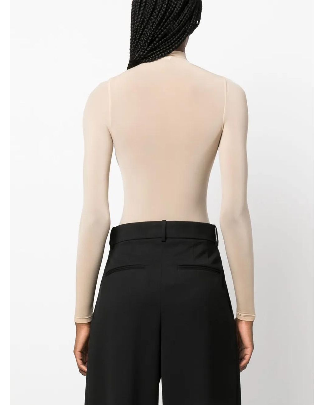 Wolford White Stretch Semi-Sheer Bodysuit