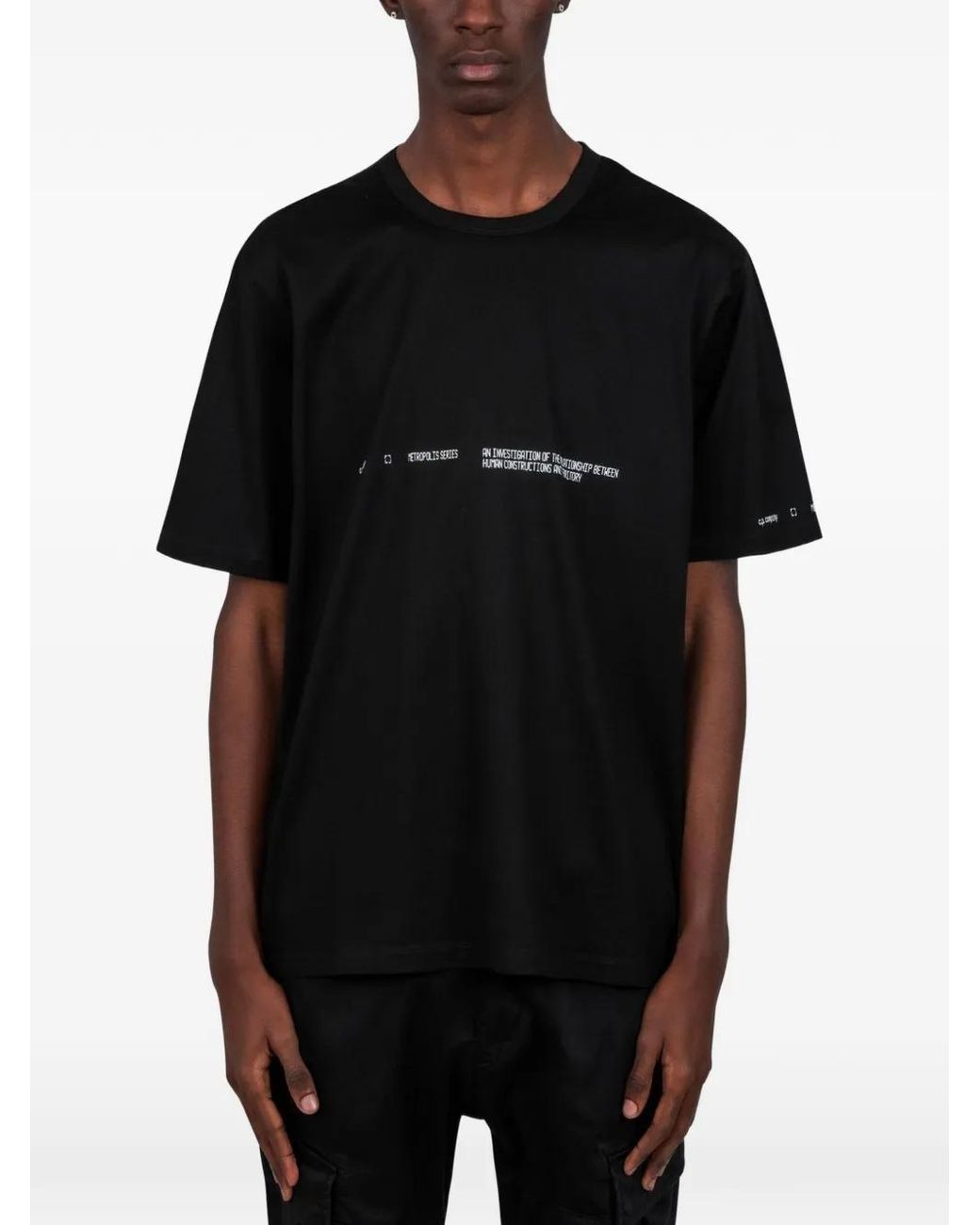 C P Company Black Metropolis Series Mercerized Jersey Short Sleeve T-Shirt for men