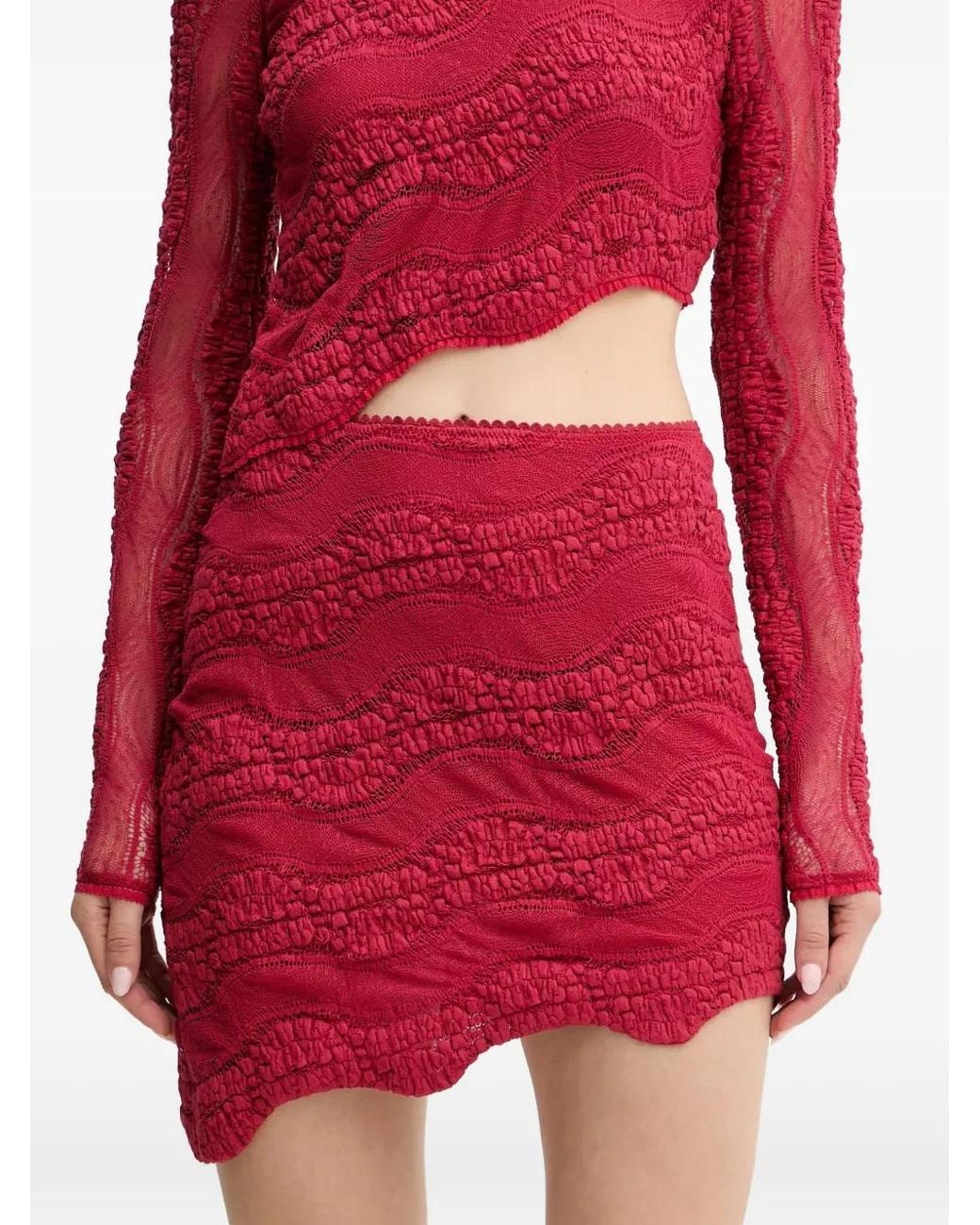 Charo Ruiz Red Salina Mini Skirt