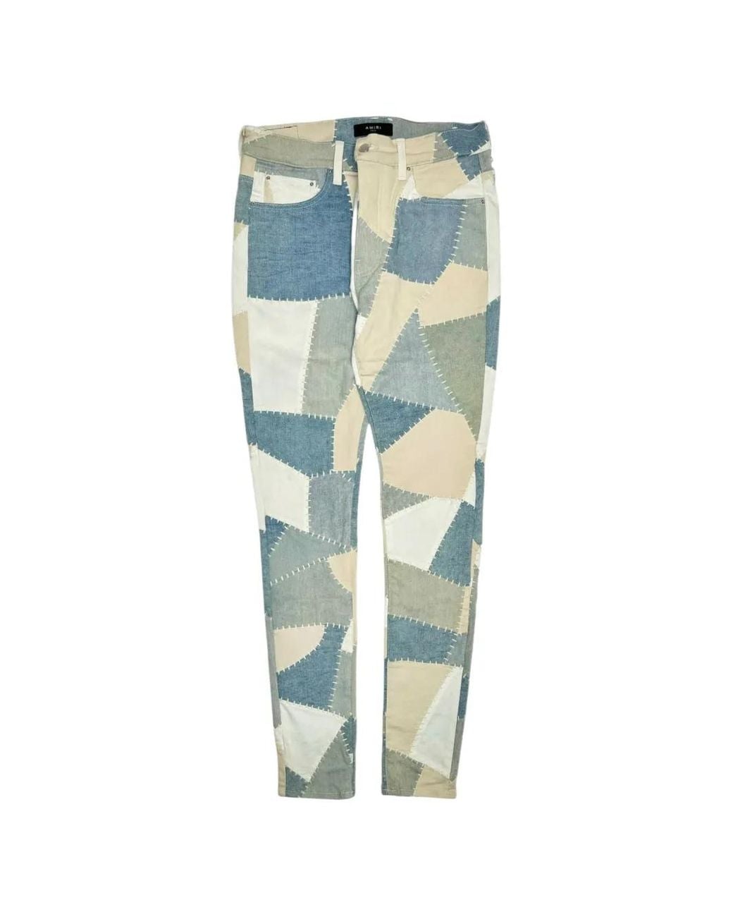 Amiri Blue Patchwork Jeans for men