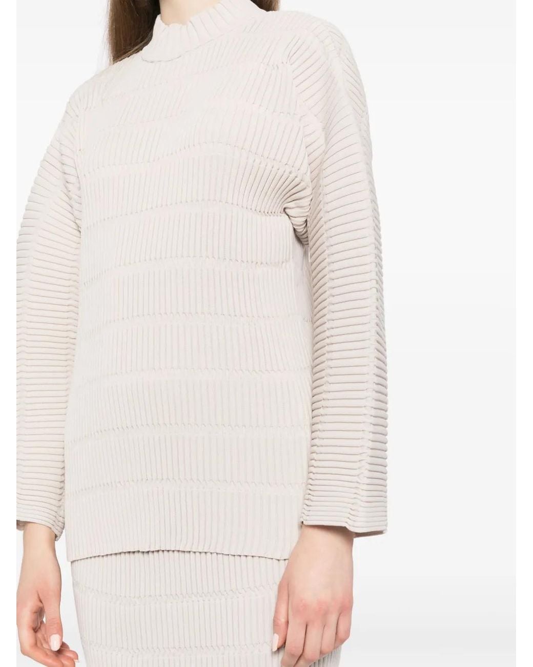 Pleats Please Issey Miyake Natural Jiggly Jumper
