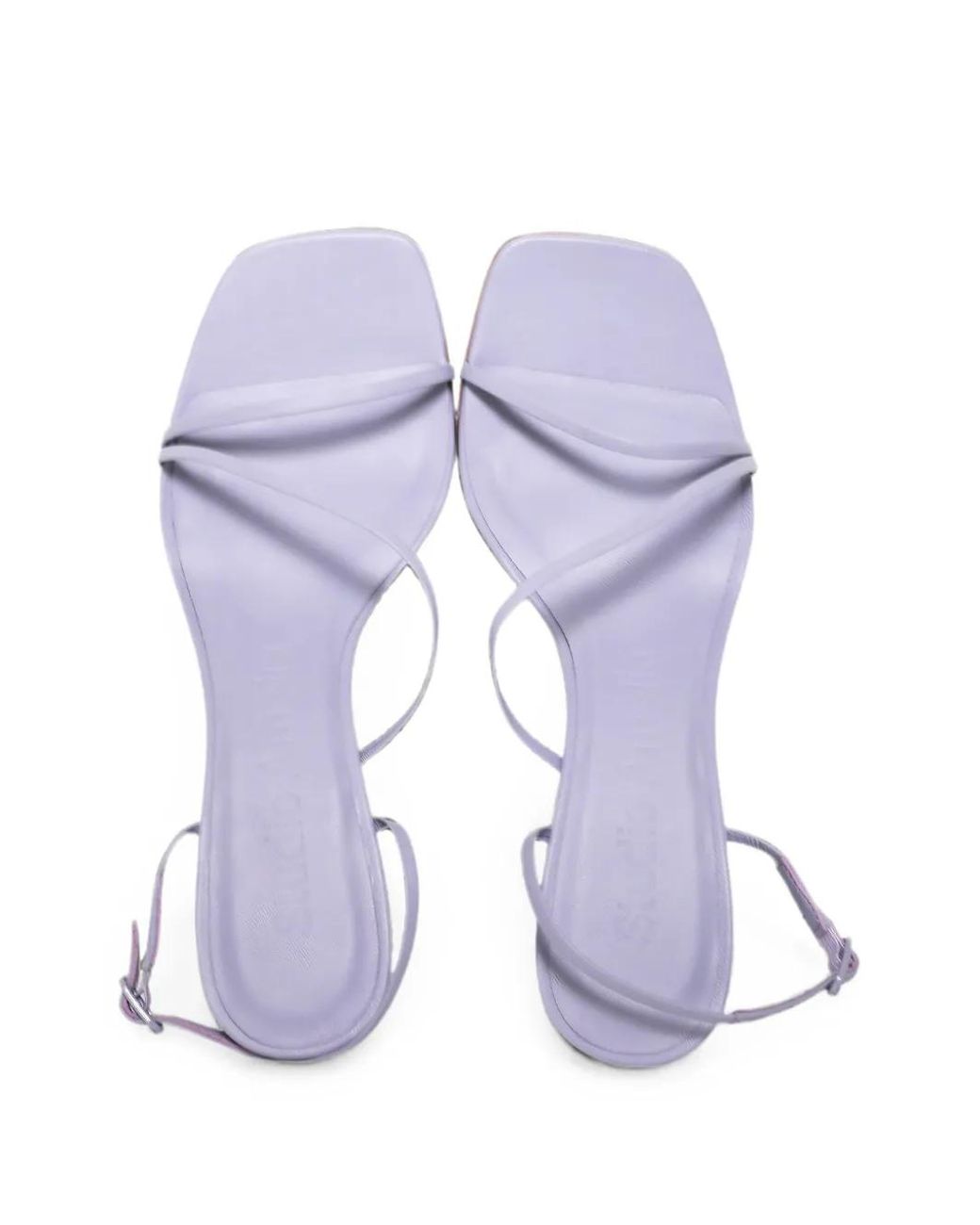 STUDIO AMELIA Pink Bias Wrap Strappy Square-Toe Sandals