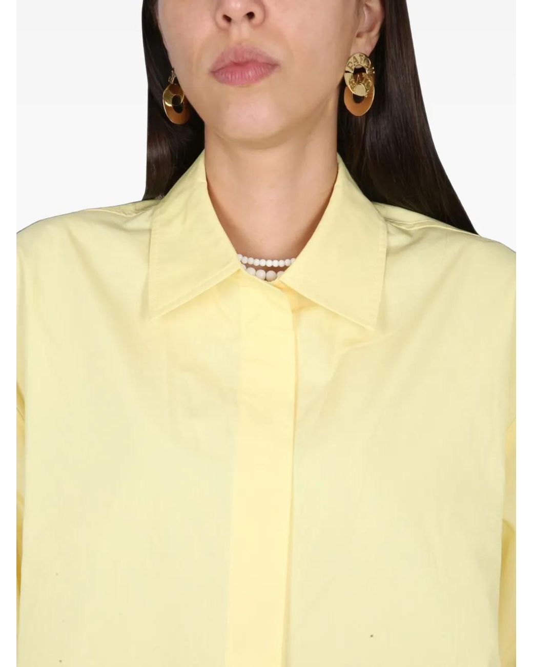 Patou Yellow Oversized Shirt Dress