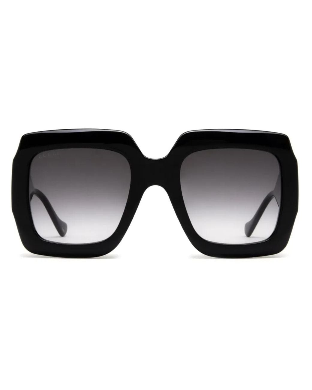 Gucci Black Logo-Plaque Oversize Sunglasses