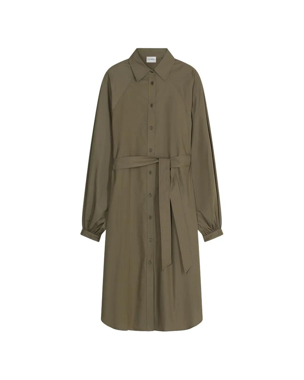 Vestido Midi Con Cinturón Closed de color Natural