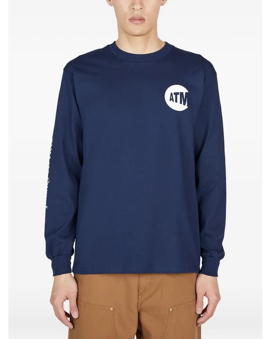DTF.NYC Blue Long-Sleeve Graphic-Print T-Shirt for men