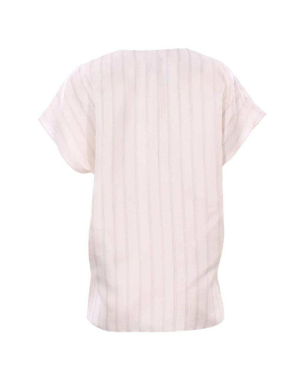 Alysi Pink V-Neck Striped Blouse