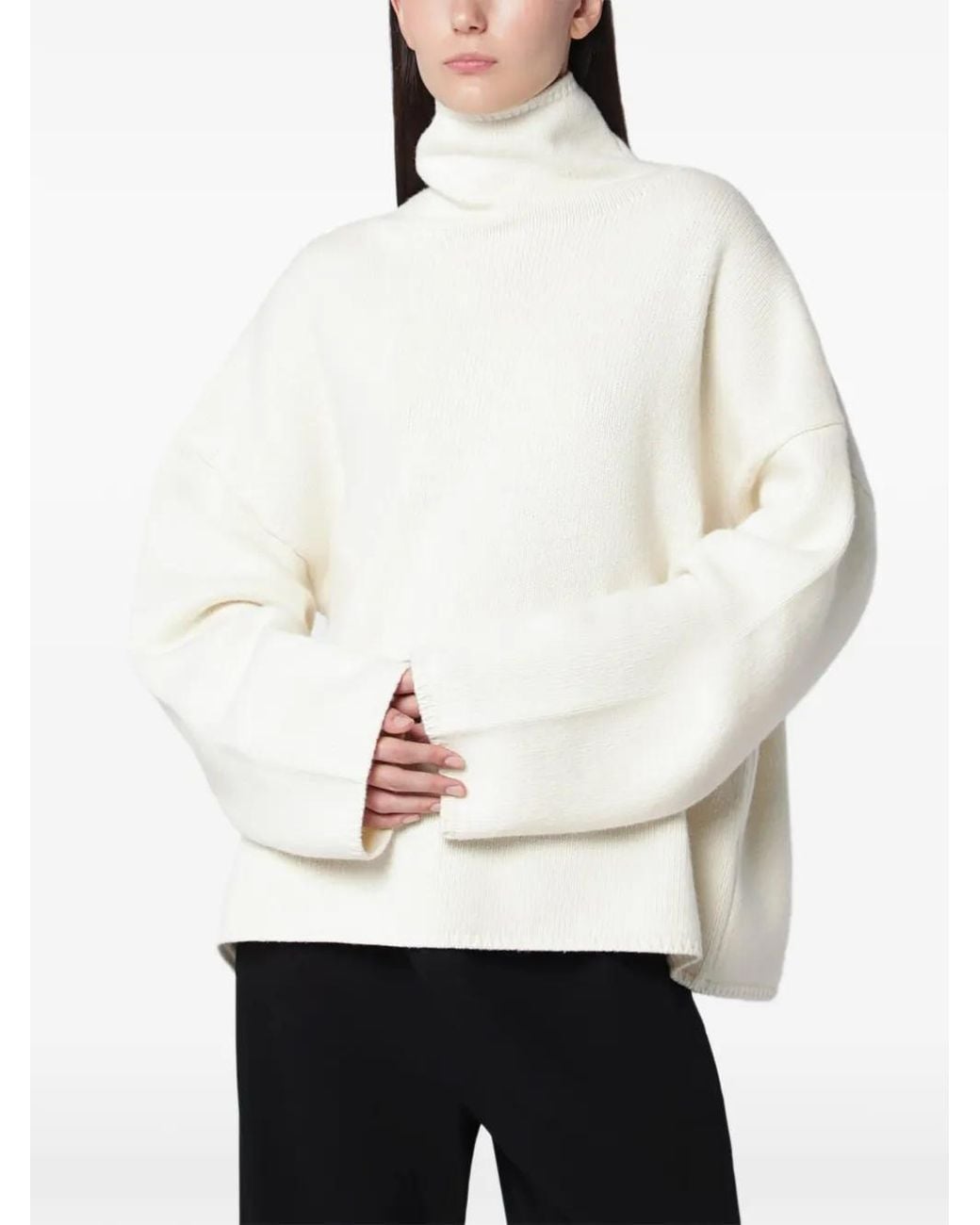 Almada Label White Amie Roll-Neck Sweater