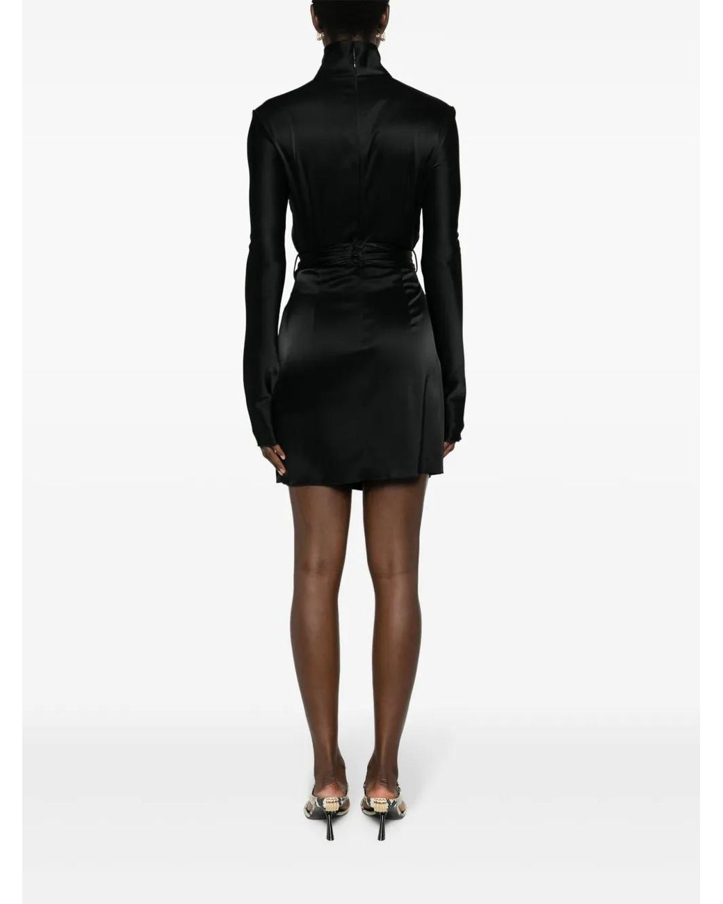 Nanushka Black Charon Twisted Satin Dress