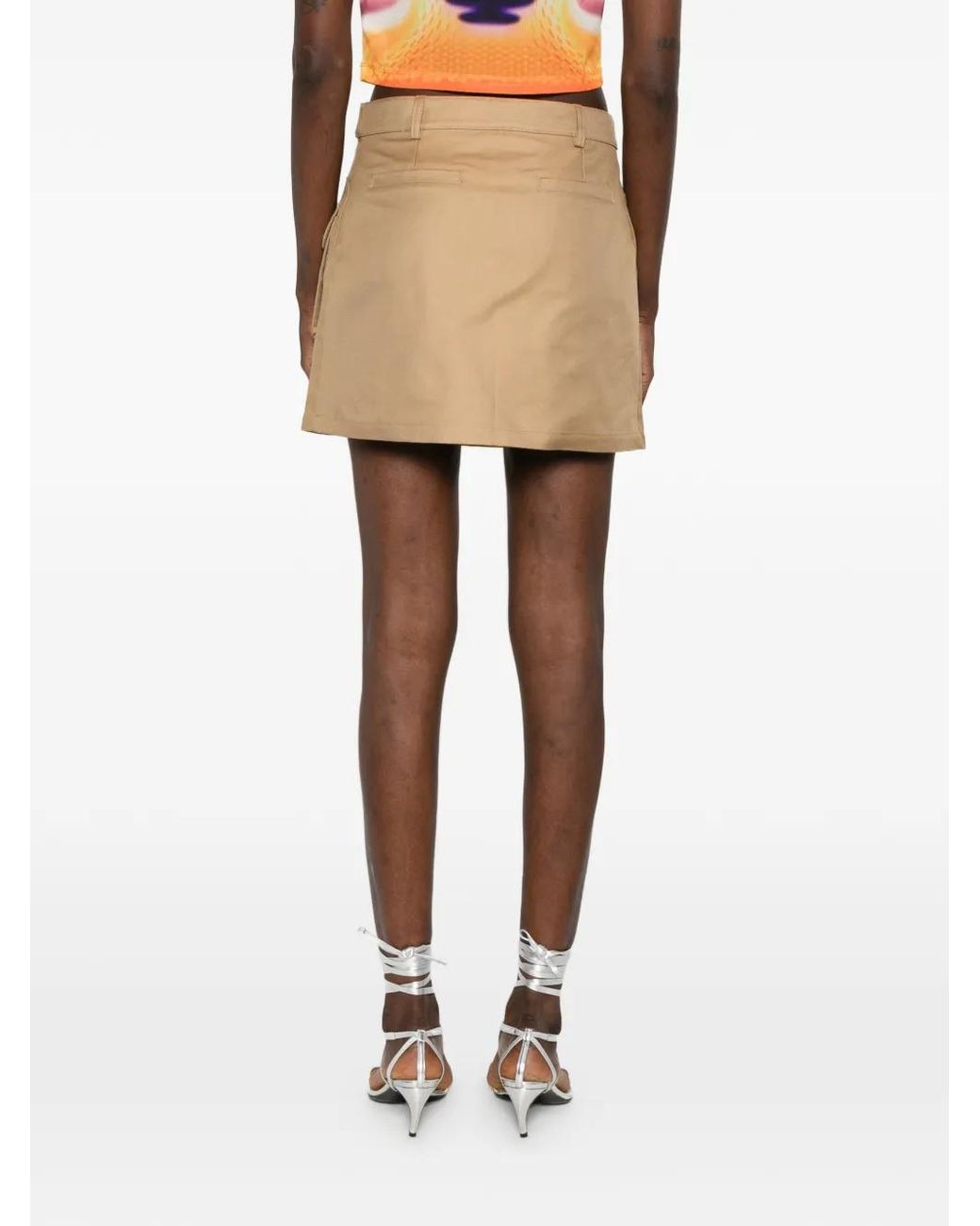 Casablanca Natural Flap-Pocket Mini Skirt