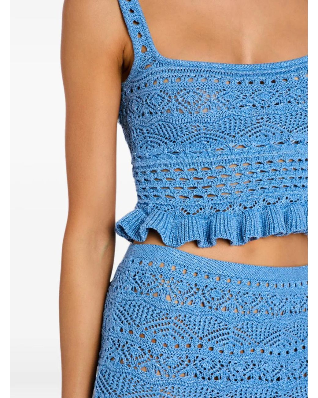 retroféte Blue Haut Damira En Crochet