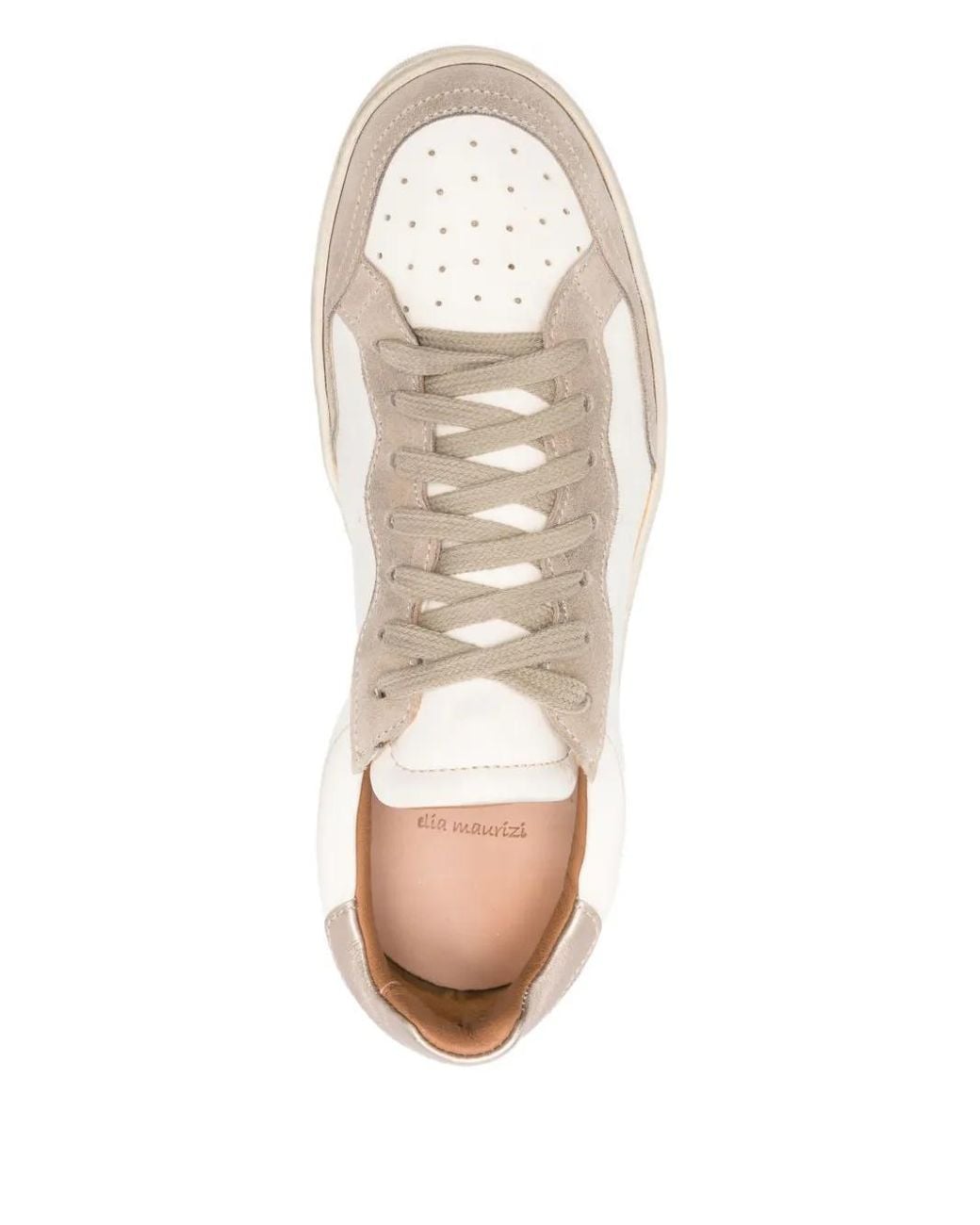 Elia Maurizi Natural Gilda Leather-Panel Sneakers