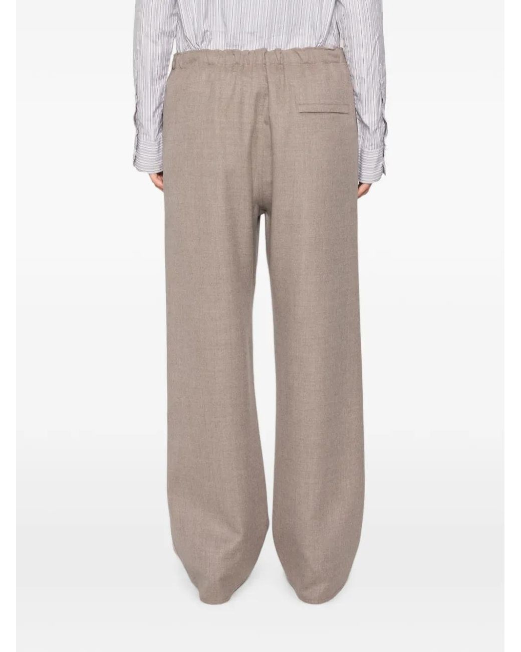 Carven White Side-Stripe Wide-Leg Trousers