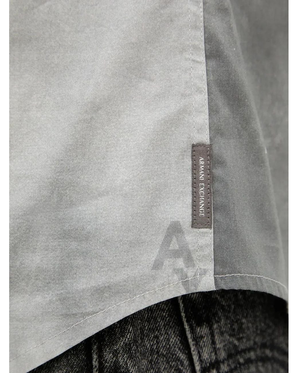ARMANI EXCHANGE Gray Long-Sleeve Button-Fastening Shirt for men