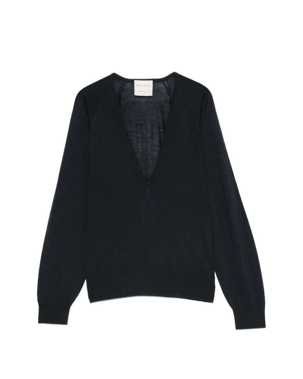Forte_forte Black V-Neck Long-Sleeve Sweater