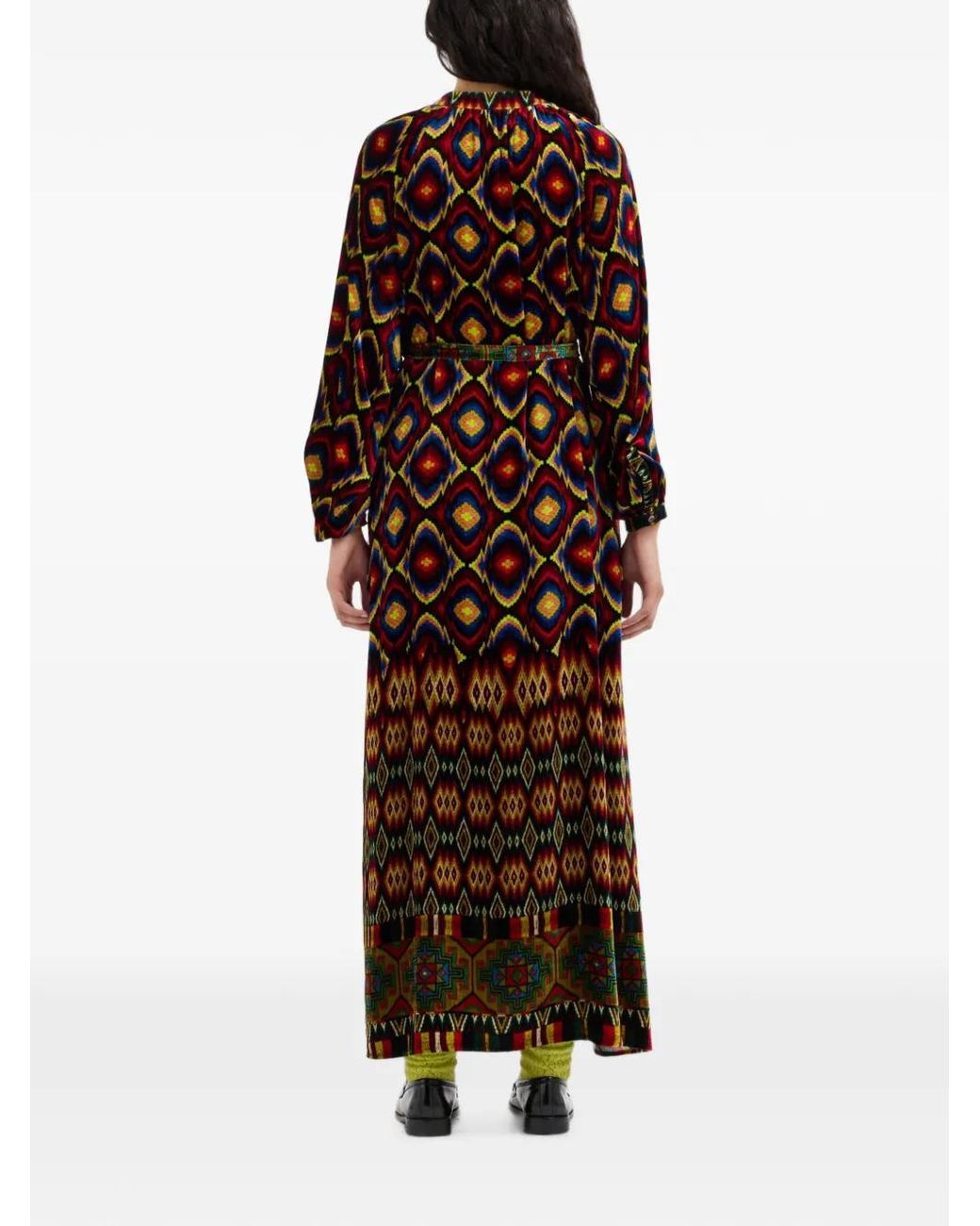 Pierre Louis Mascia Brown Kanada Geometric-Print Maxi Dress