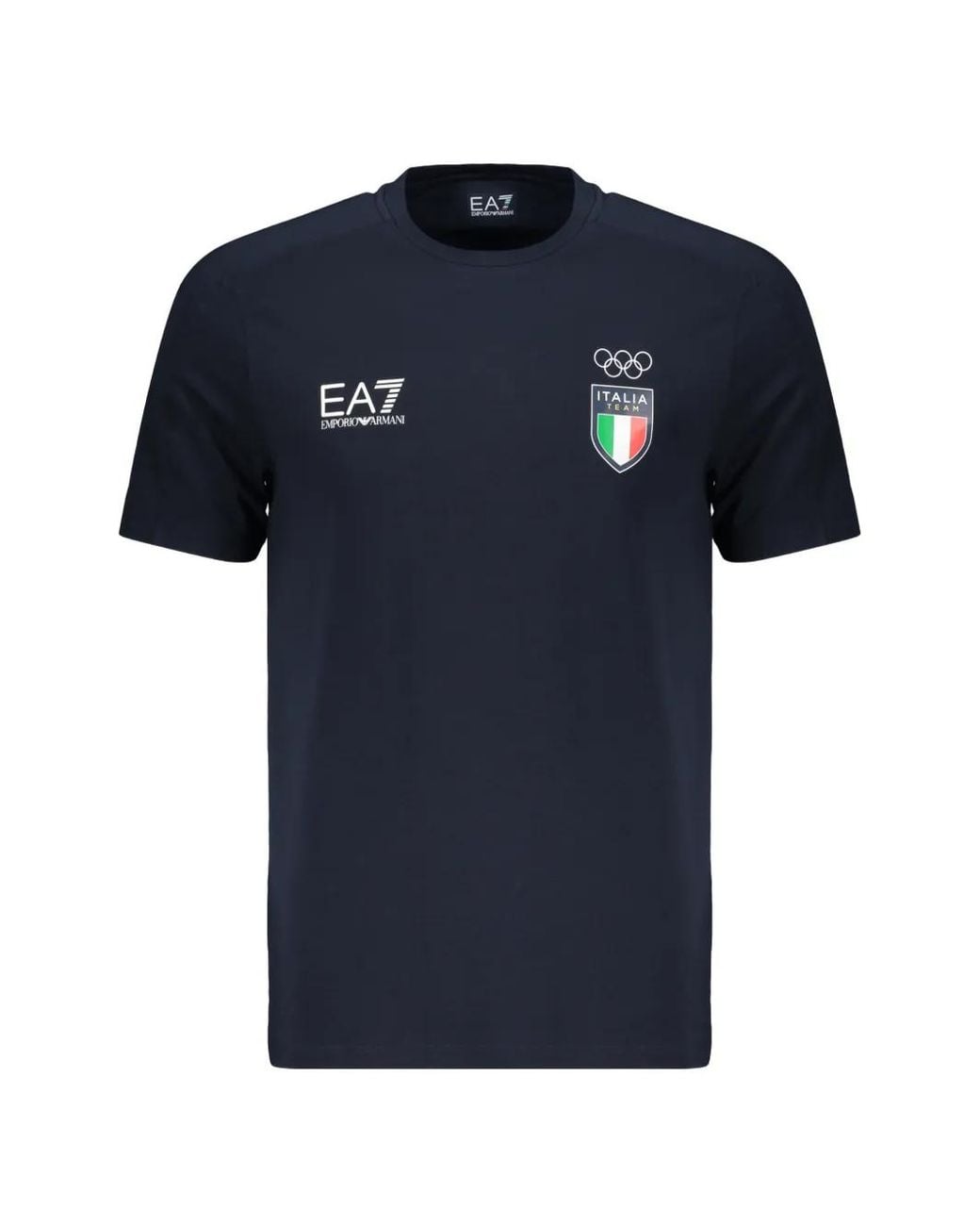 EA7 Blue Italia Team Logo-Print T-Shirt for men