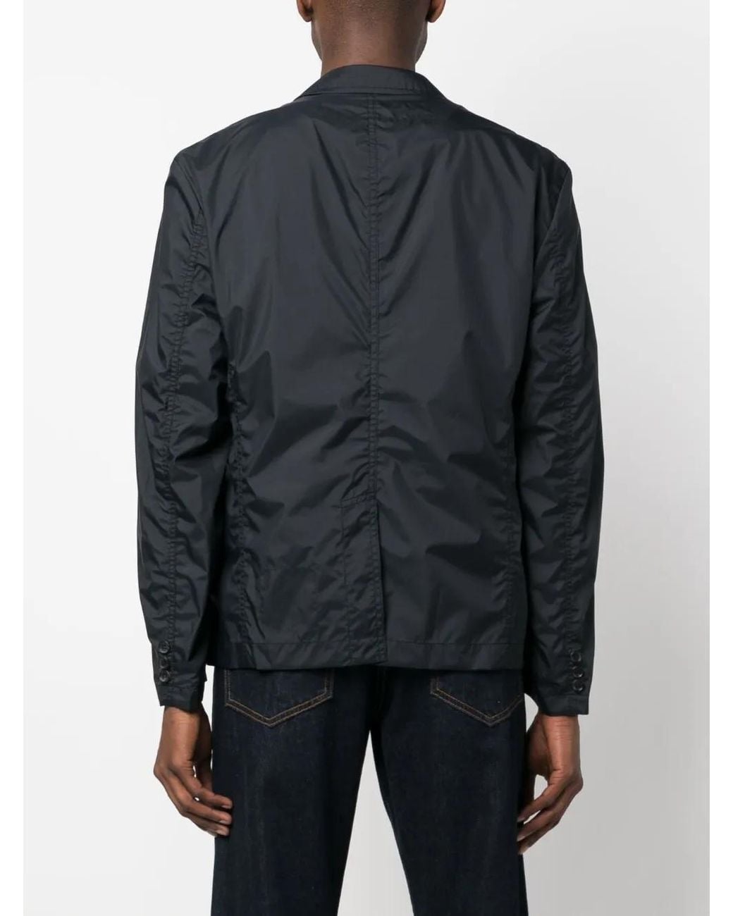 Junya Watanabe Blue Single-Breasted Sketch-Print Blazer for men