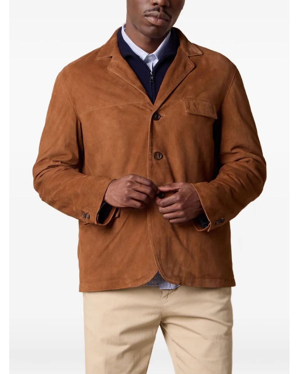 Brooks Brothers Brown Suede Jacket for men