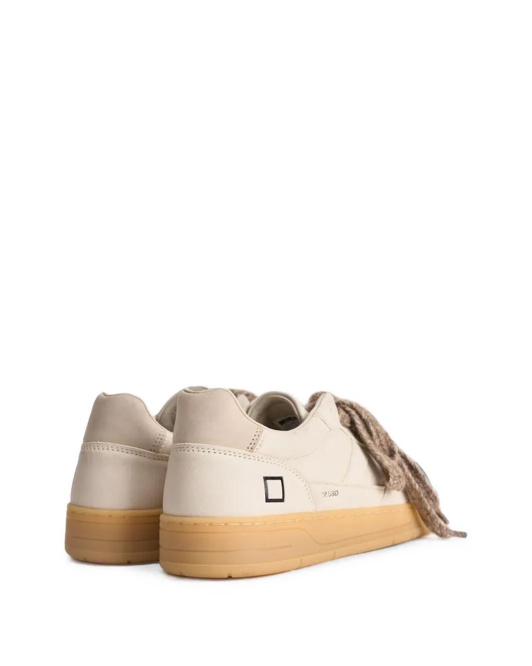 Date Natural Chunky-Lace Leather Sneakers for men