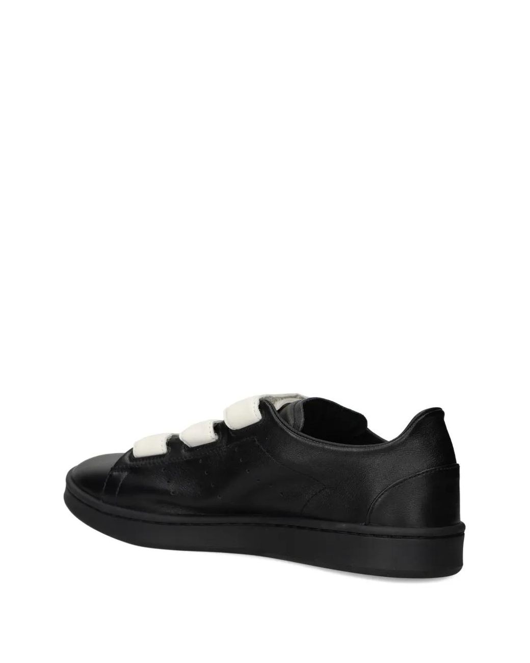 Y-3 Black Leather Strap Sneakers