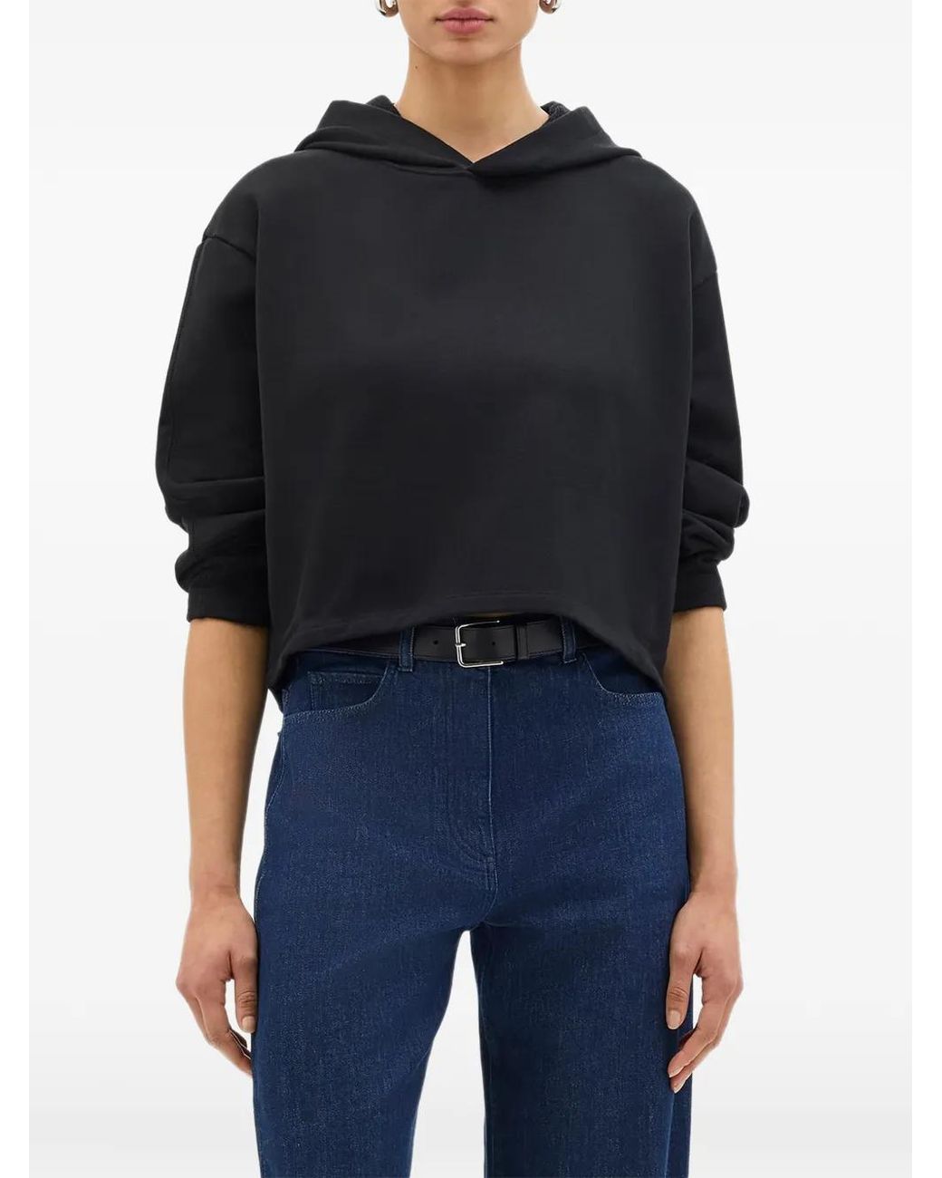 Sudadera Corta Con Capucha Another Tomorrow de color Black