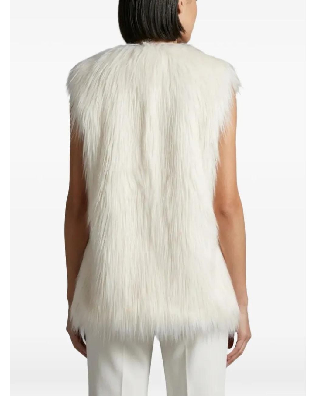 Styland White Faux-Fur Gilet