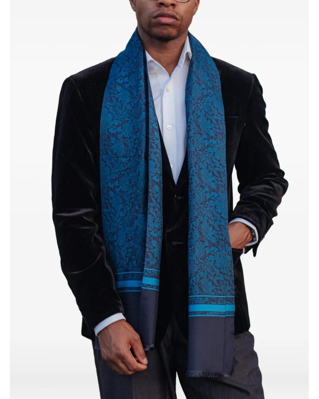 Elizabetta Blue Rapallo Scarf for men