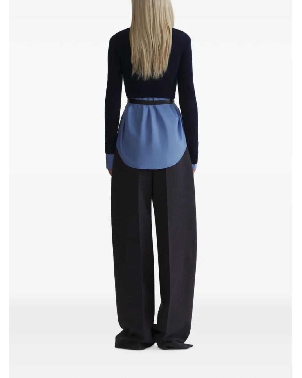 Mugler Blue Cashmere Crop Polo