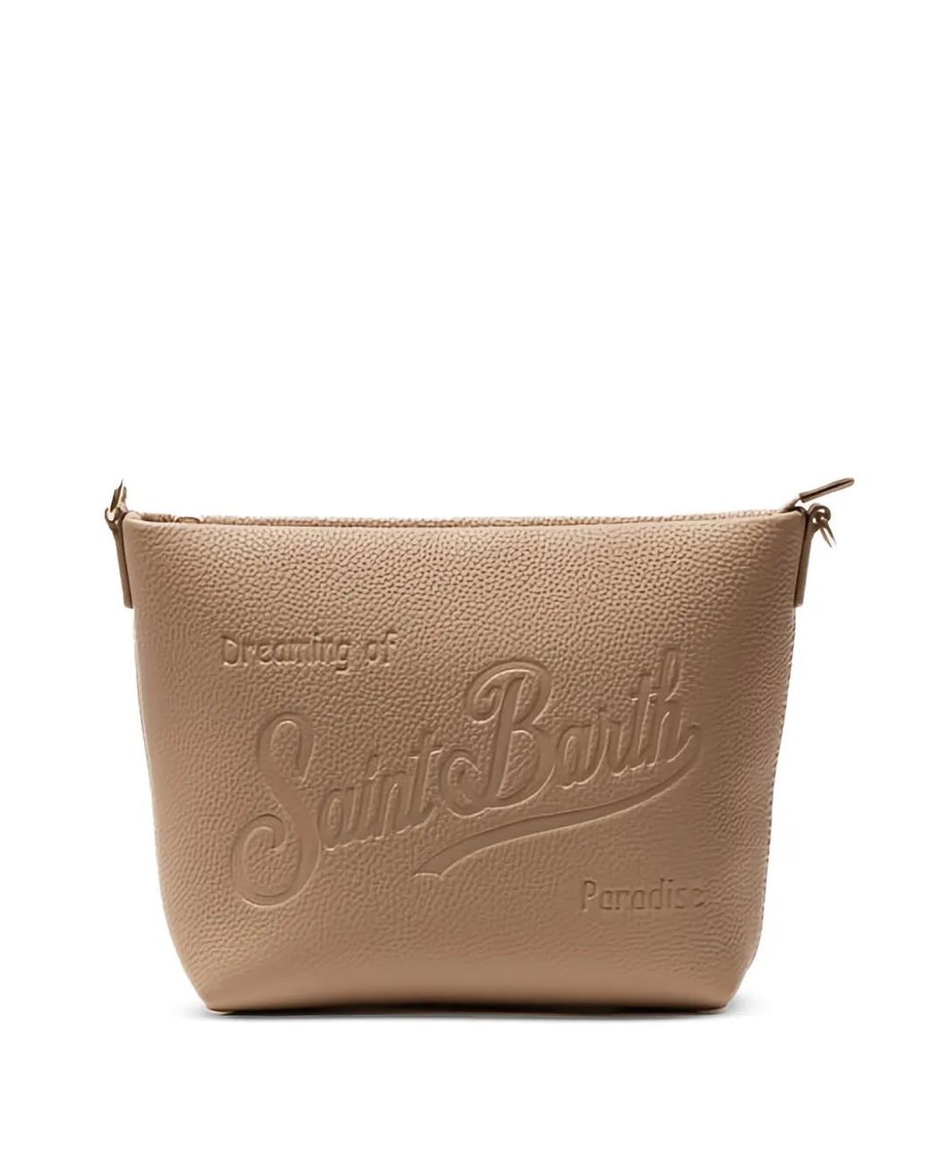 Mc2 Saint Barth Brown Aline Pebble-Leather Clutch Bag