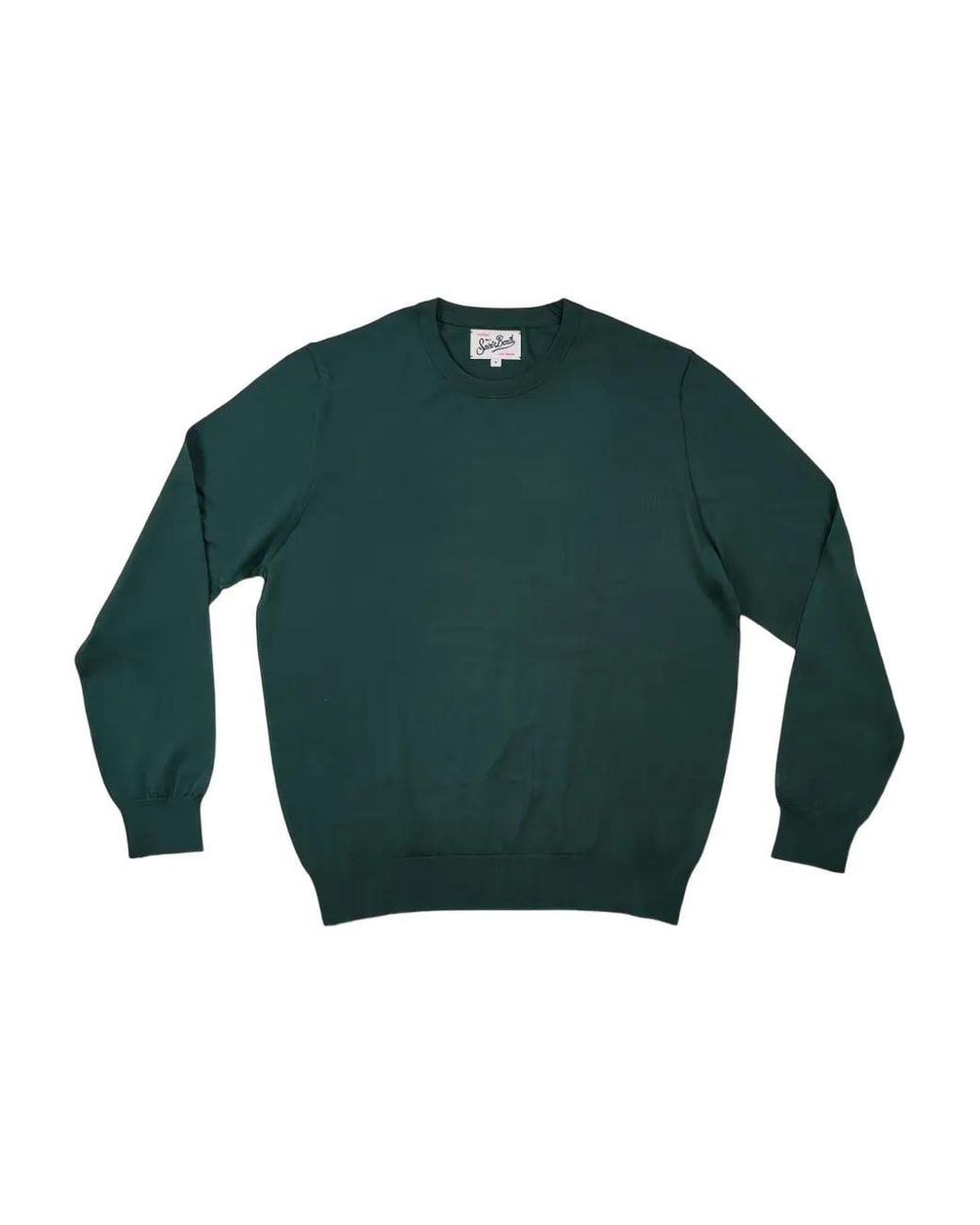 Mc2 Saint Barth Green Crew-Neck Long-Sleeve Sweater for men