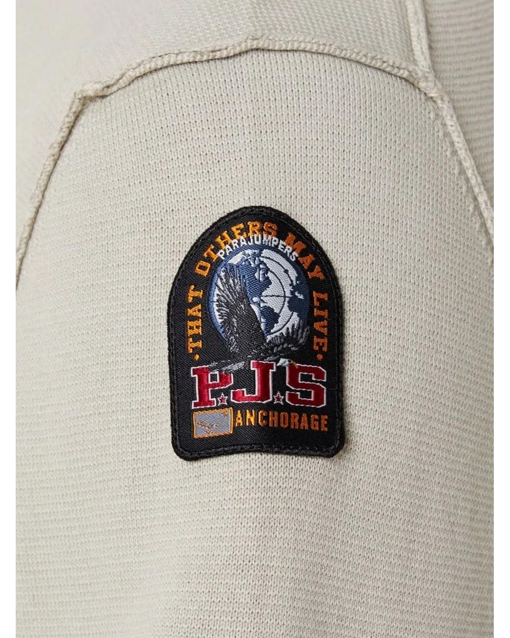 Parajumpers Gray Basic Braw Logo-Patch Sweater for men