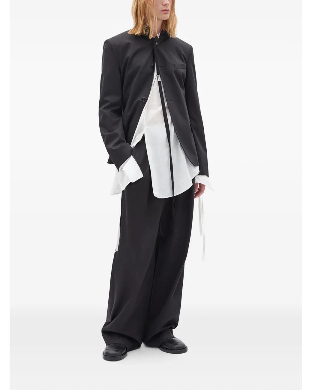 Ann Demeulemeester Blue Button-Up Blazer for men