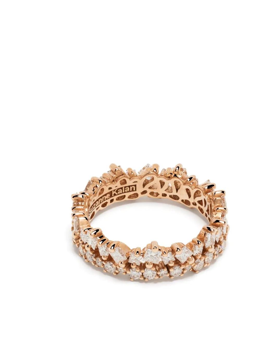 Suzanne Kalan White 18Kt Rose Diamond Double-Stack Ring