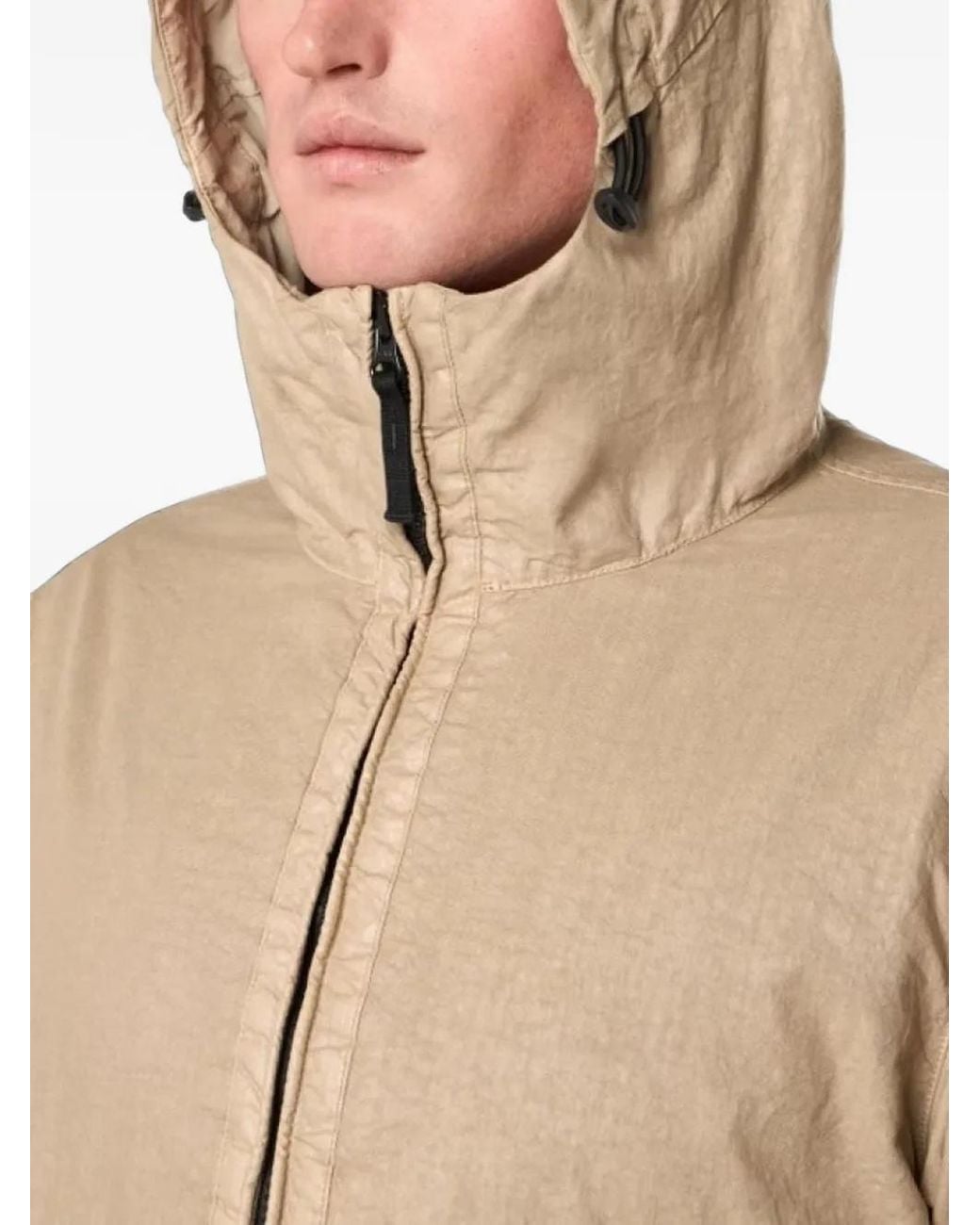 Stone Island Natural Panama-Tc Hooded Jacket for men