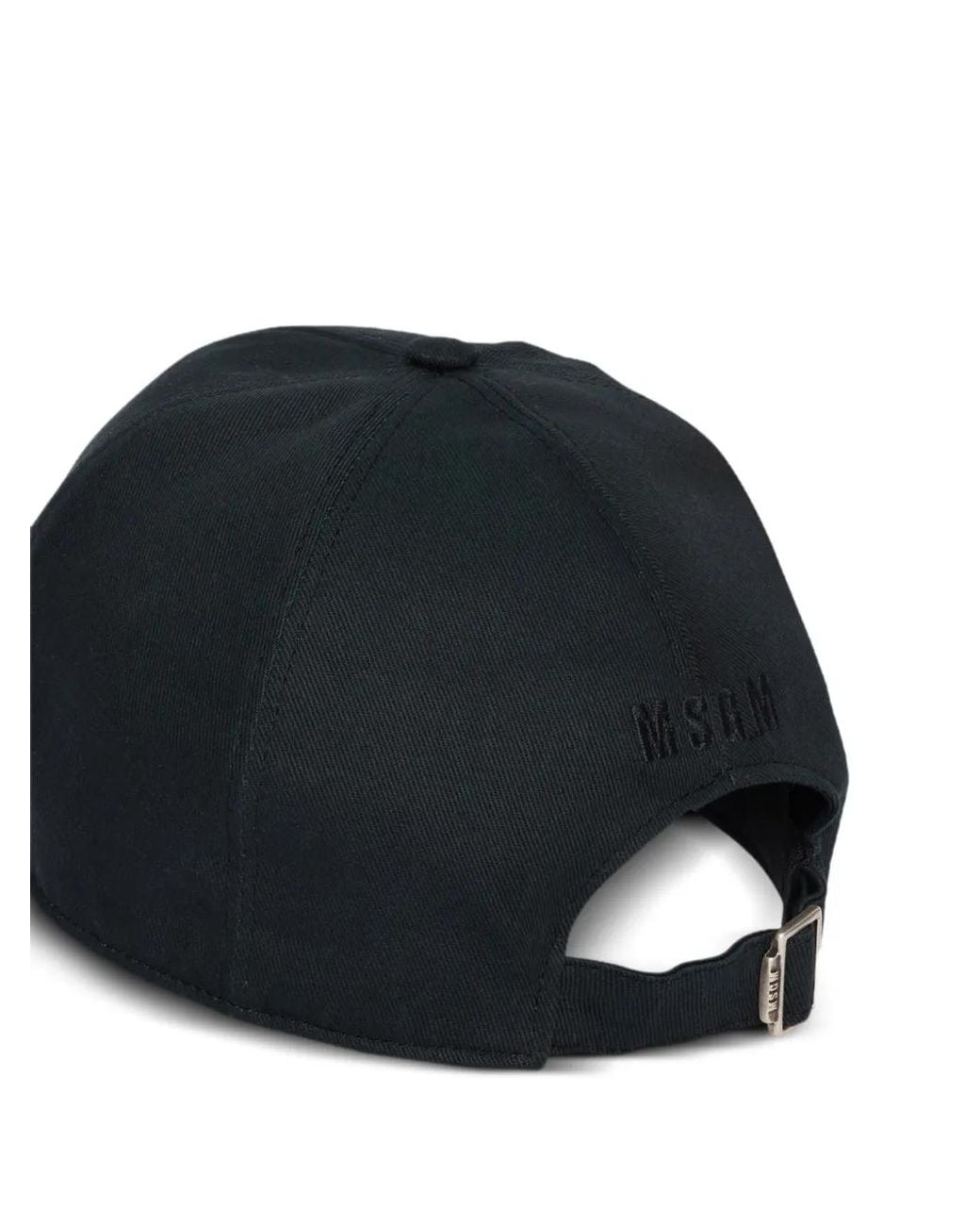 MSGM Black Casquette À Motif Brodé for men