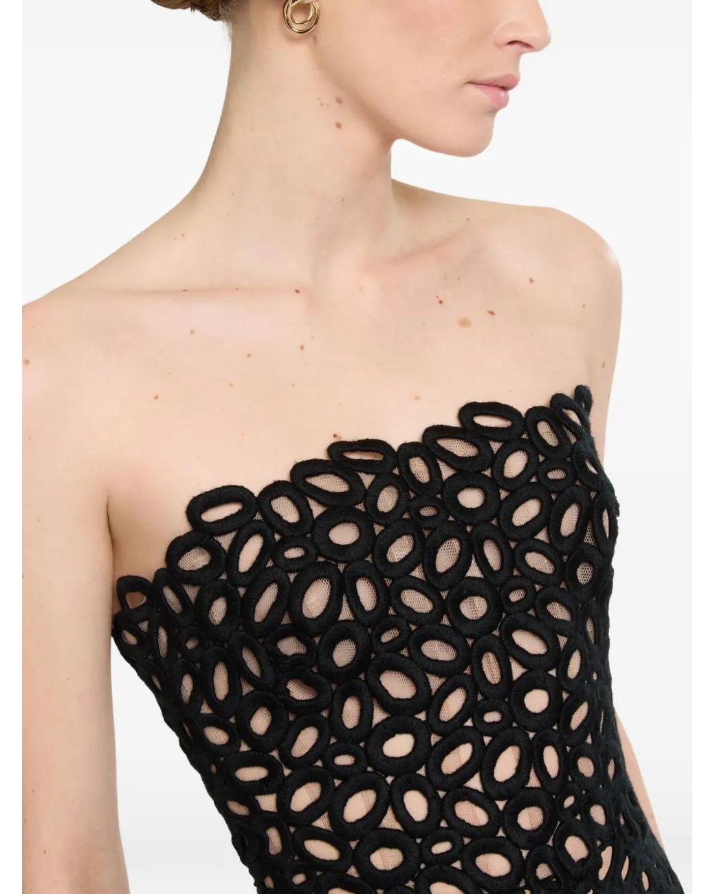 Elie Saab Black Macramé Mini Dress