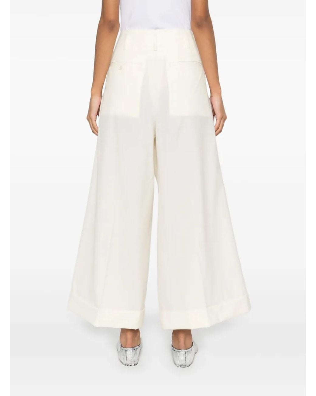 Comme des Garçons White Wool Trousers