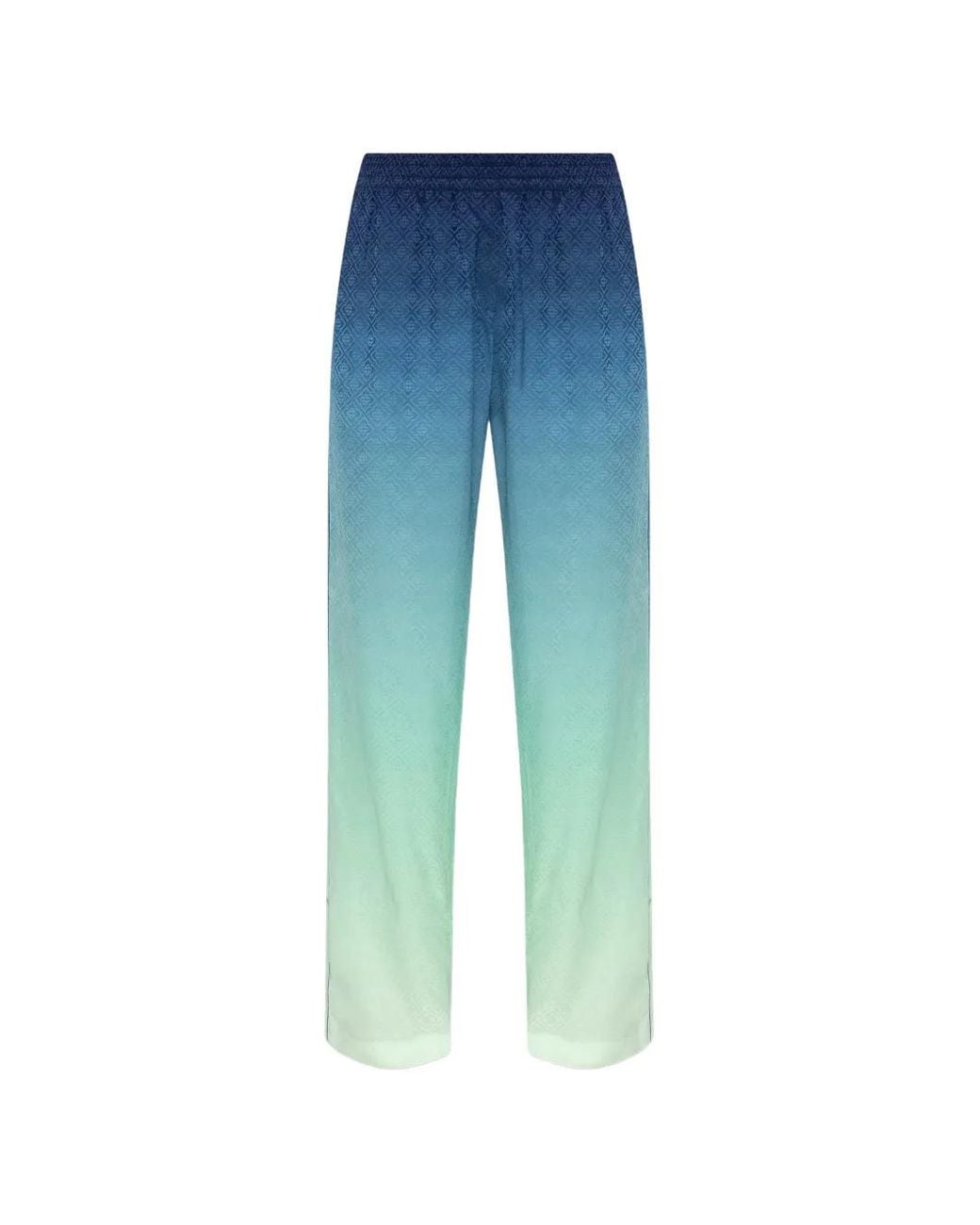 Casablanca Blue Gradient Monogram-Pattern Trousers