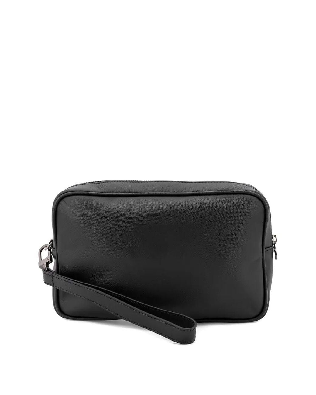 Kiton Black Zip-Up Clutch for men