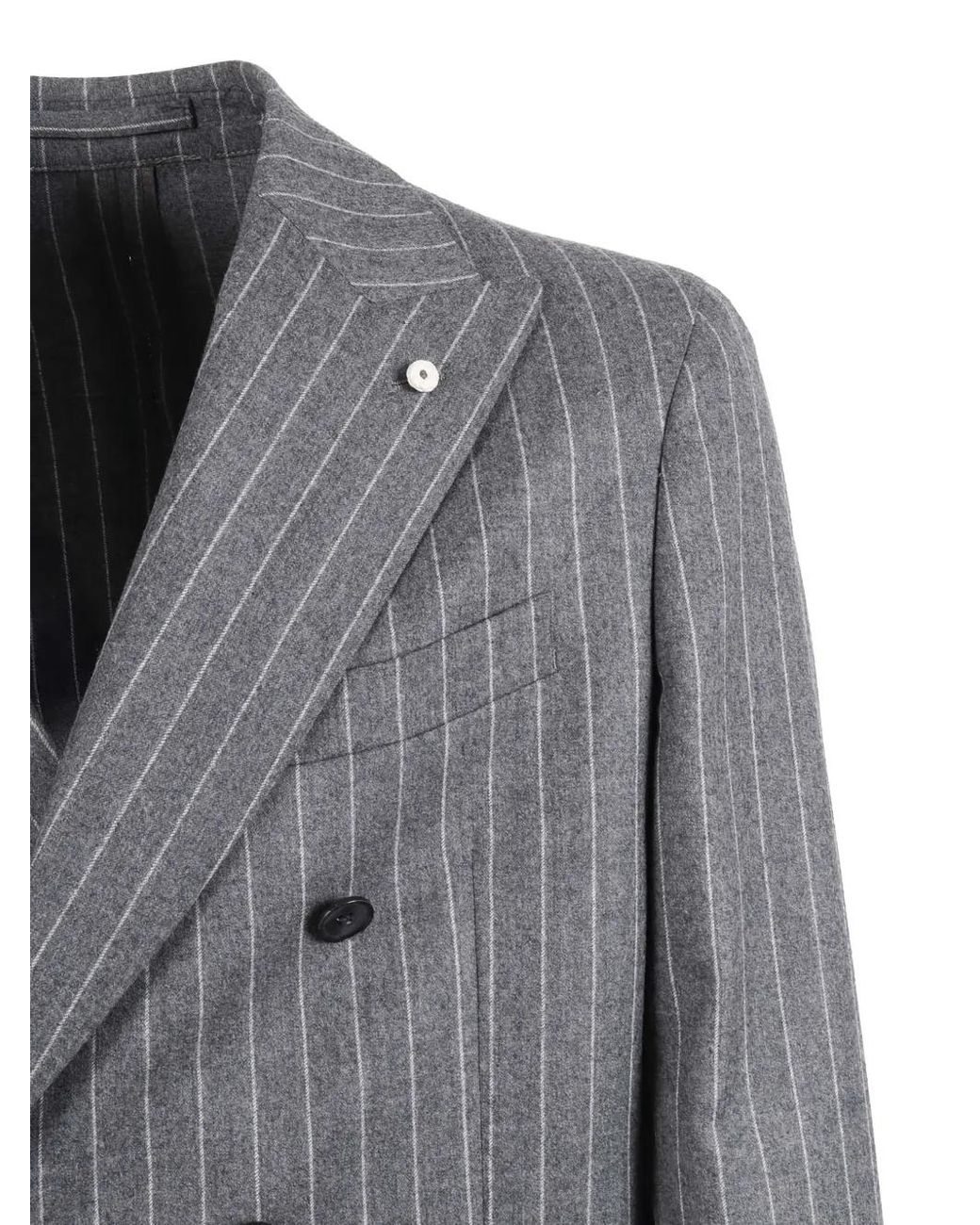 L.b.m. 1911 Gray Pinstripe Double-Breasted Suit for men