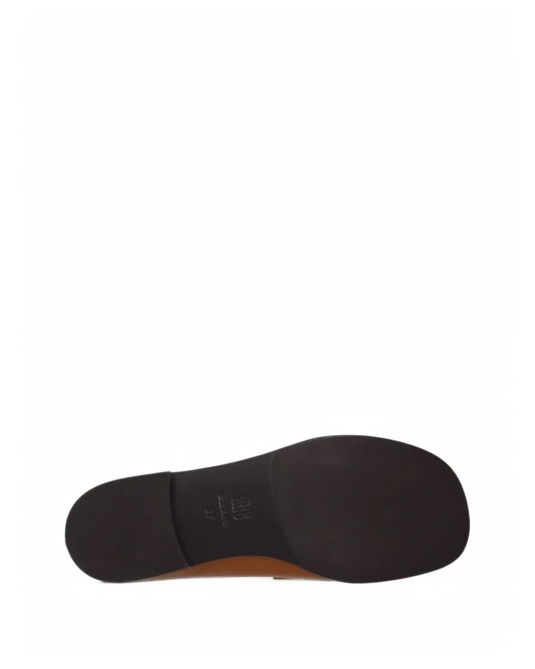 Miu Miu Brown Coin-Detail Loafers