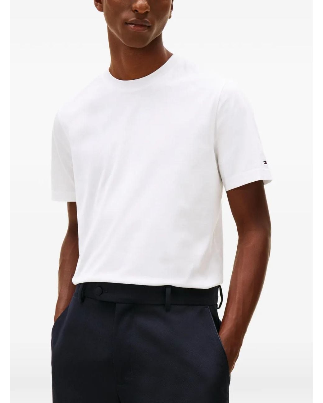 Tommy Hilfiger White Crew-Neck T-Shirt for men